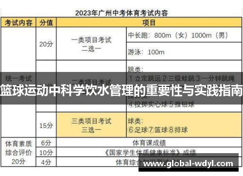 篮球运动中科学饮水管理的重要性与实践指南