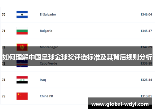 如何理解中国足球金球奖评选标准及其背后规则分析