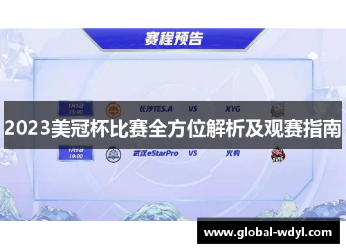2023美冠杯比赛全方位解析及观赛指南