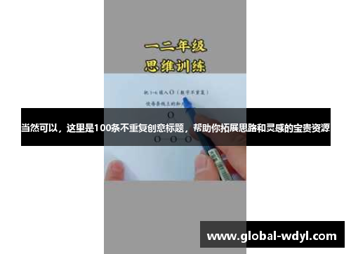 当然可以，这里是100条不重复创意标题，帮助你拓展思路和灵感的宝贵资源
