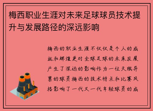 梅西职业生涯对未来足球球员技术提升与发展路径的深远影响
